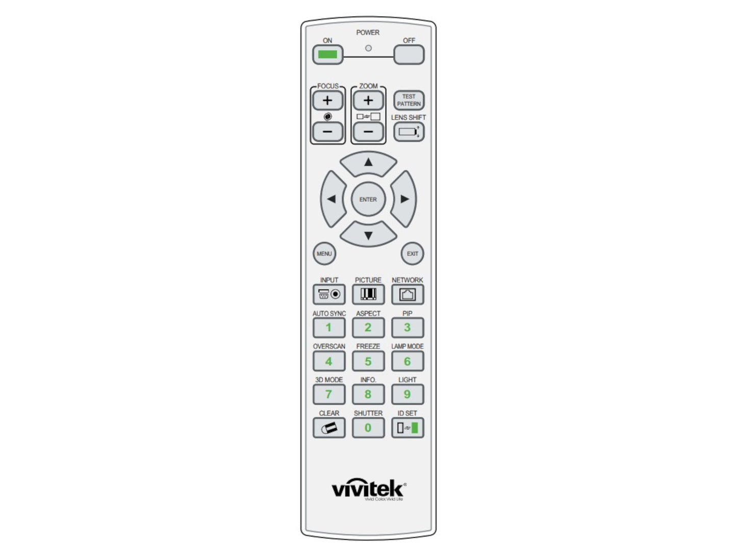Originale telecomando di ricambio VIVITEK 5041844600, 5041824900