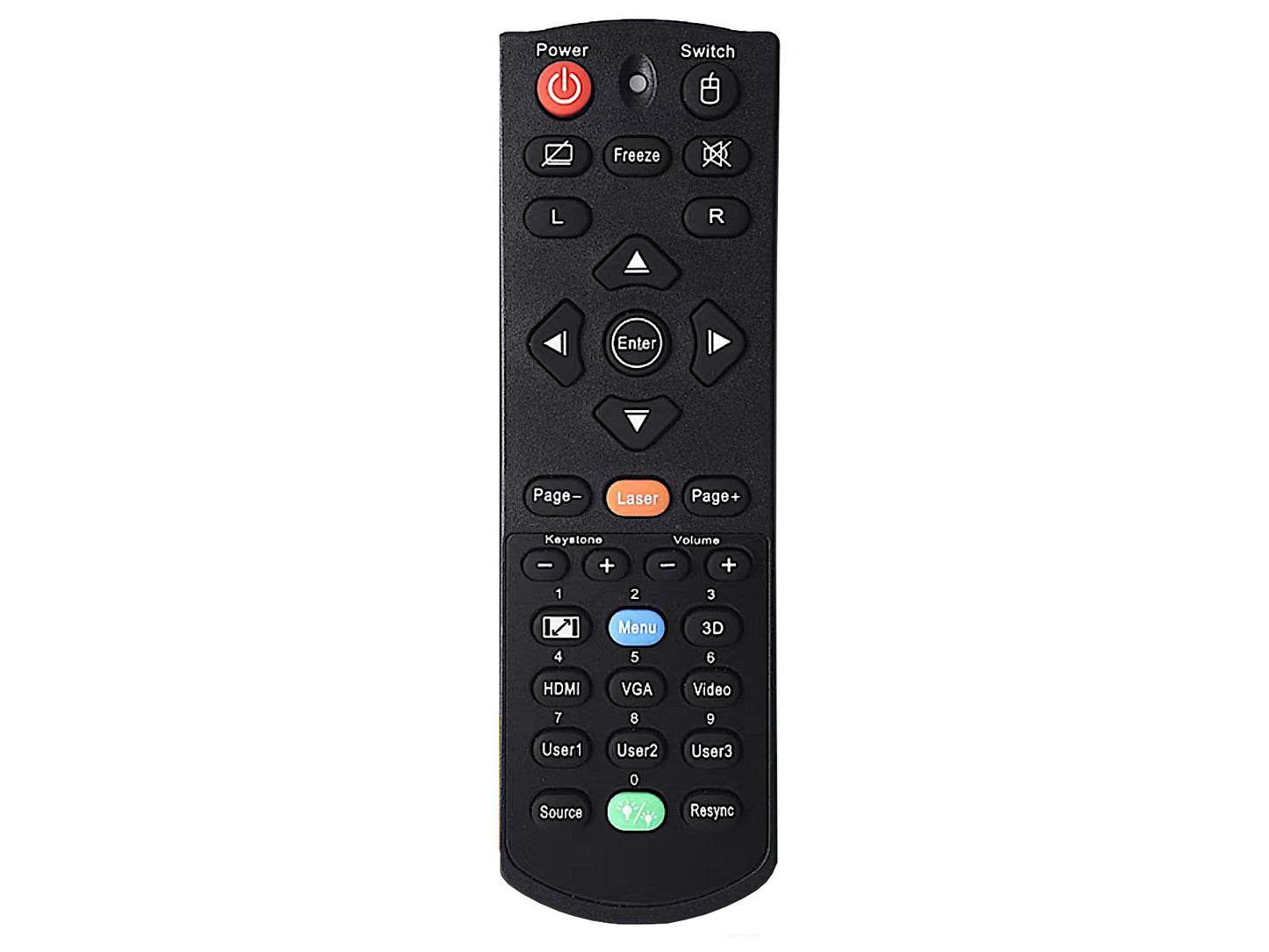 Compatibile telecomando di ricambio OPTOMA BR-5053C, BR-5080C, BR-5011L, SP.72702GC01, SP.70103GC01, 45.72701G001, 45.72101G001, 45.72701G002