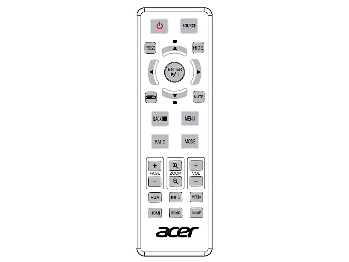 Originale telecomando di ricambio ACER MC.JRD11.007, MCJRD11007