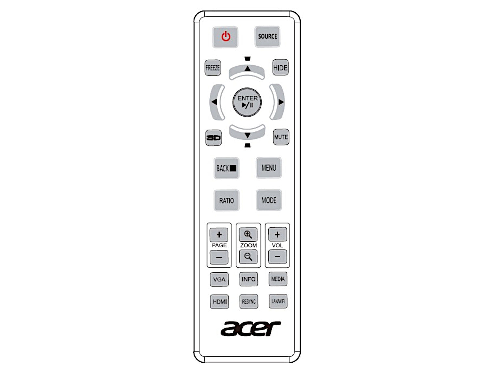 Originale telecomando di ricambio ACER MC.JRD11.007, MCJRD11007