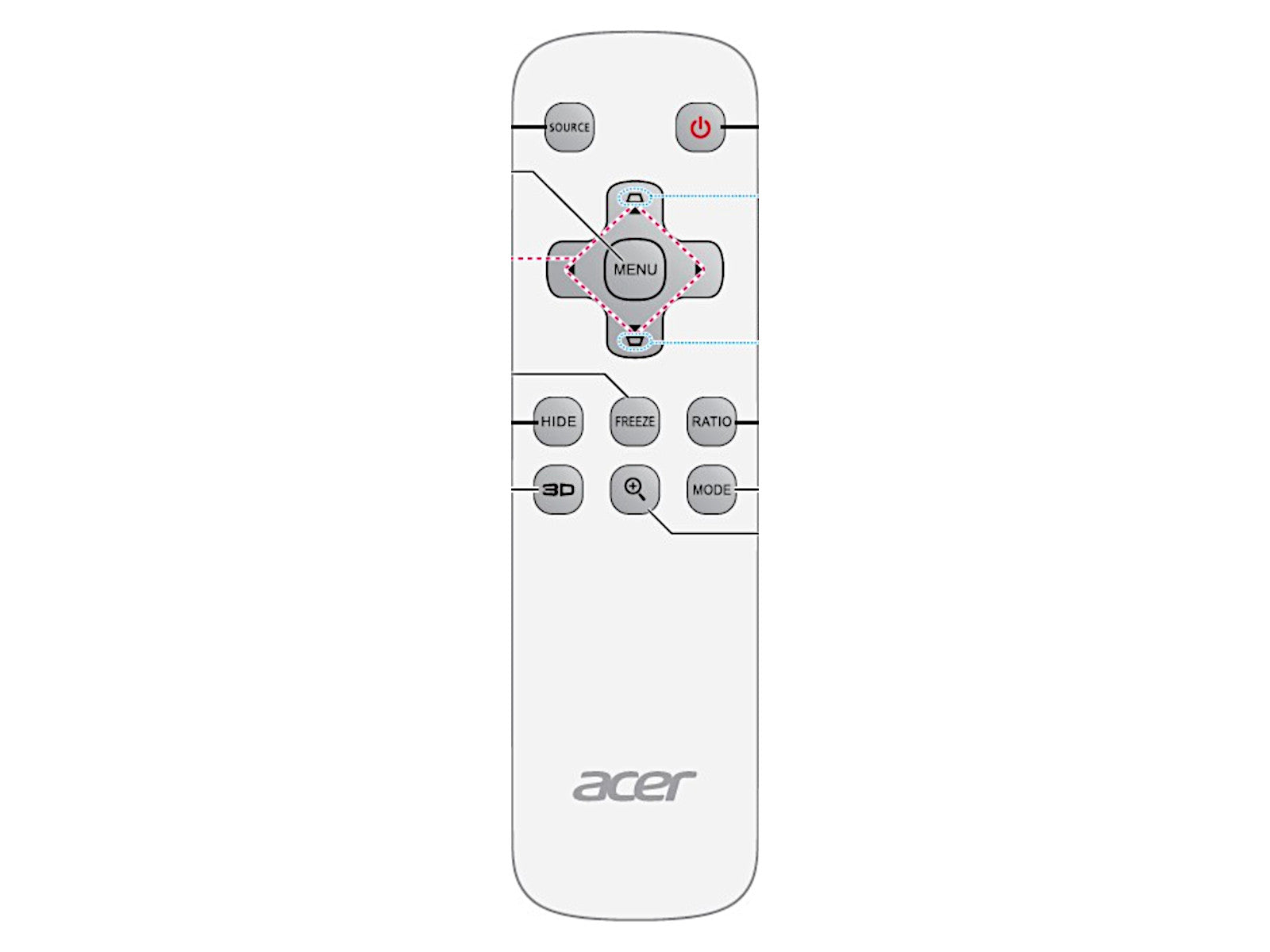 Originale telecomando di ricambio ACER MC.JLH11.00B, MCJLH1100B, MC.JLH11.006, S-10001