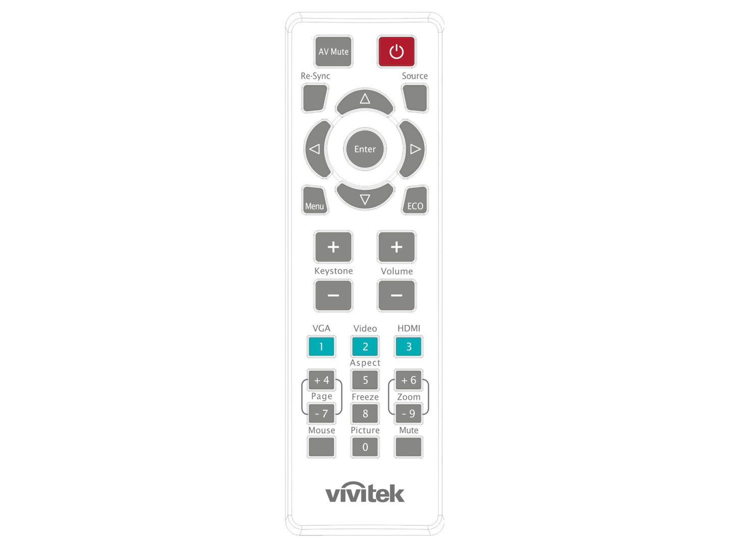 Originale telecomando di ricambio VIVITEK SS-45-76U01G023-VV