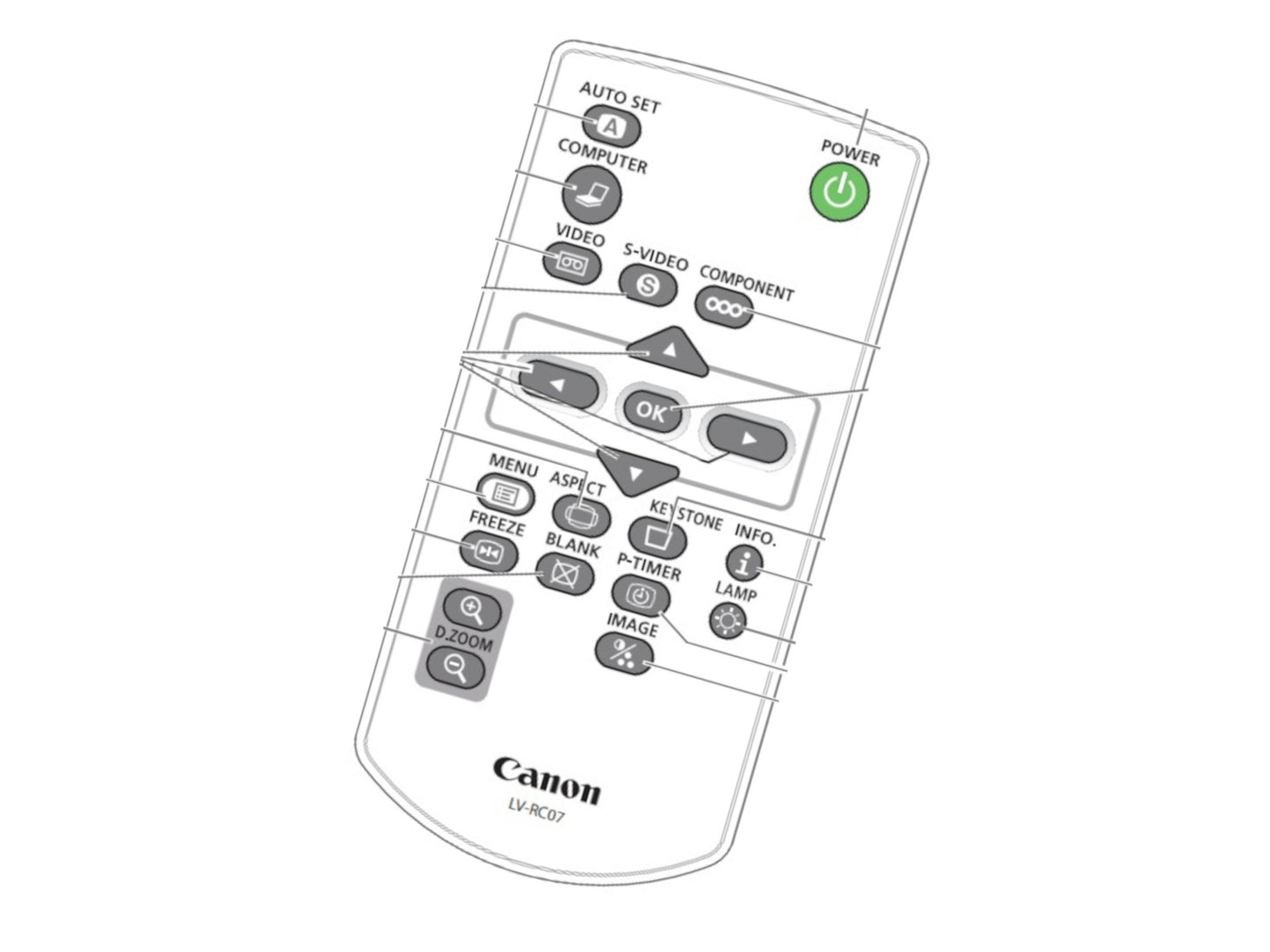 Originale telecomando di ricambio CANON LV-RC07, 6840B001